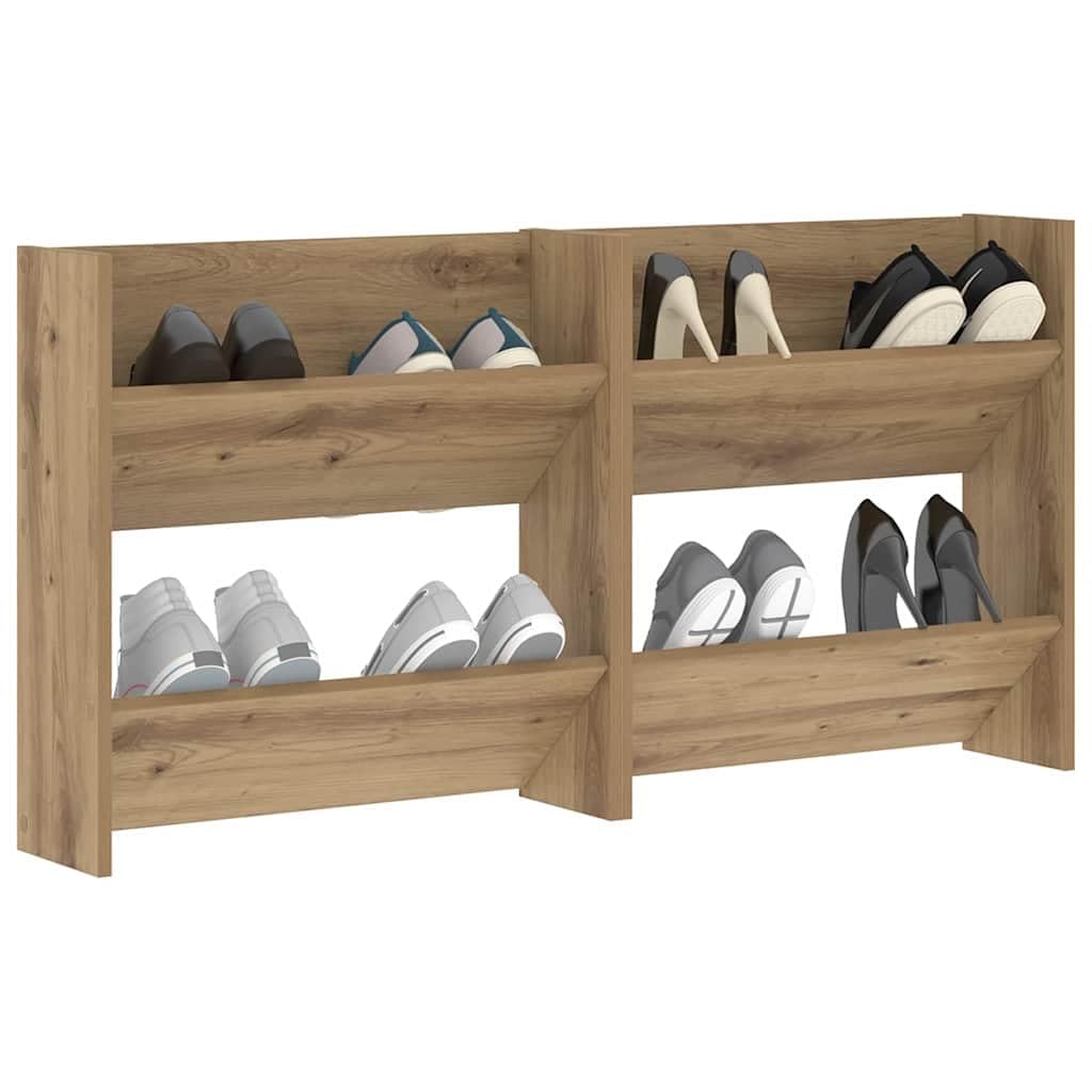 Schuhschrank, 2 Stück, 60 x 18 x 60 cm, technisches Holz
