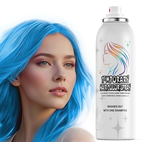 Temporary Hair Color Spray | 150ml Instant Hair Spray for Adults & Kids | Washable & Non-Sticky Gentle Formula Blue | Halloween Cosplay Costume Party Festivals