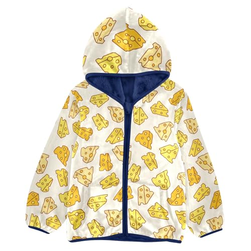 Cheese Girls Fleece Jacket Girls Fall Jacket Girls Zip Up Hoodie Girls Sherpa Jacket 2-10T