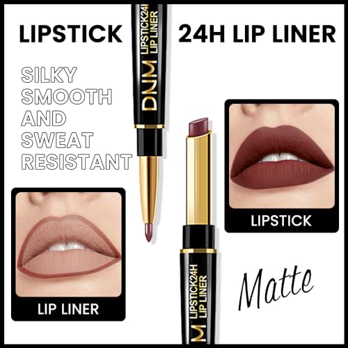 Image of evpct 3Pcs Matte Lip Liner and Lipstick Combo Set Kit for Women, Magic Lipstick 24 Hours Original Lip Liner Makeup Stain Gloss Plumper Long Lasting Waterproof and Smudge Proof labial,31#32#33
