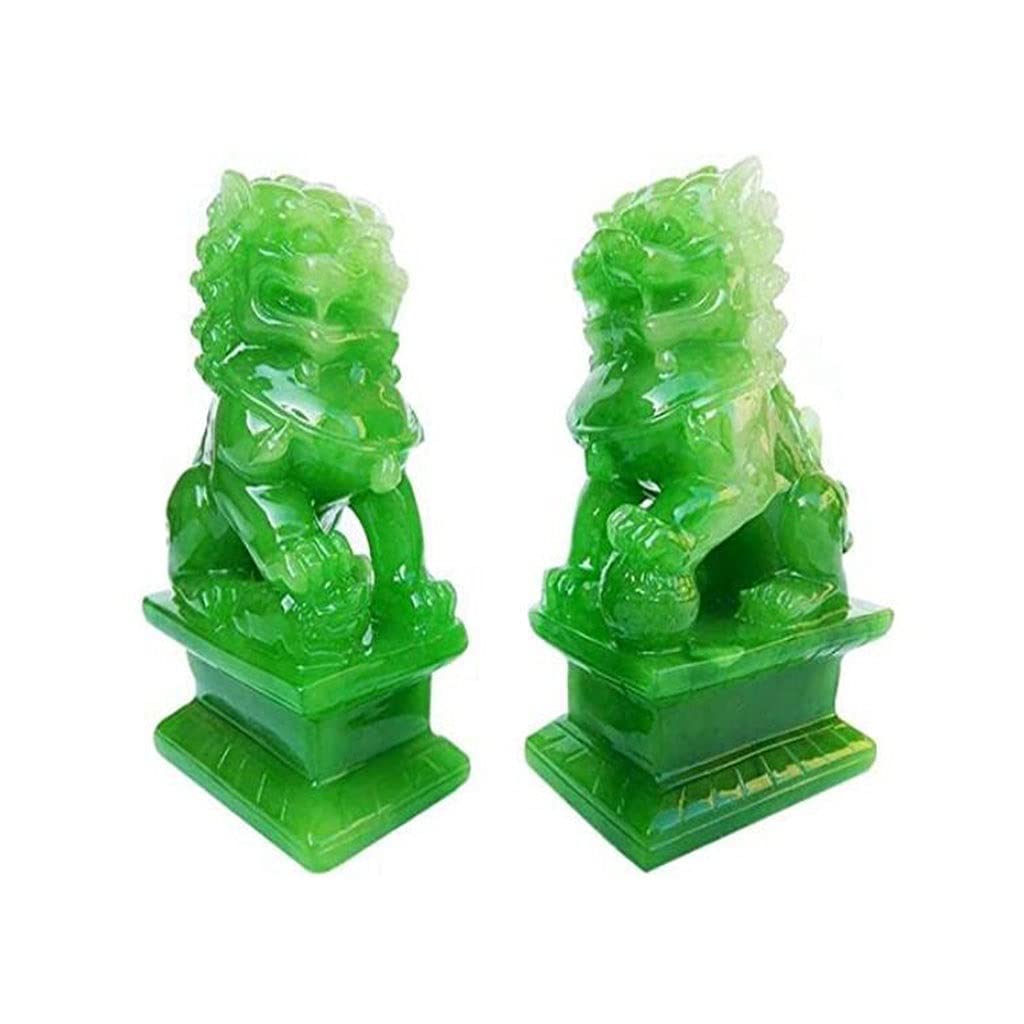 SBCGFY Aesthetic Room Decor Accent,Tv Table Centerpiece,Art Statue,A Pair Of 4.1In Fu Foo Dogs Guardian Lion Statues Best Housewarming Congratulatory To Ward Off Evil Energy Feng Shui Decor