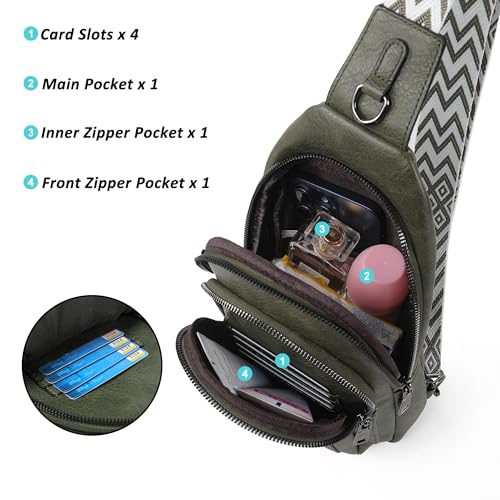 Image of TANTOMI Small Sling Bags for Women, Leather Cross body Purses Bag for Daily Travel Leisure Sport Fanny Packs with Adjustable Strap