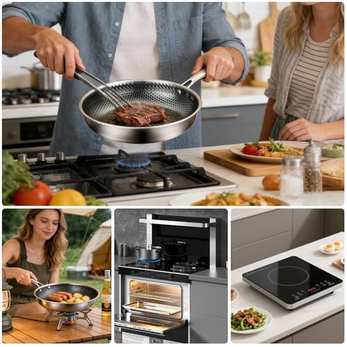Poêle en inox pour camping et maison rurale compatible induction - 5