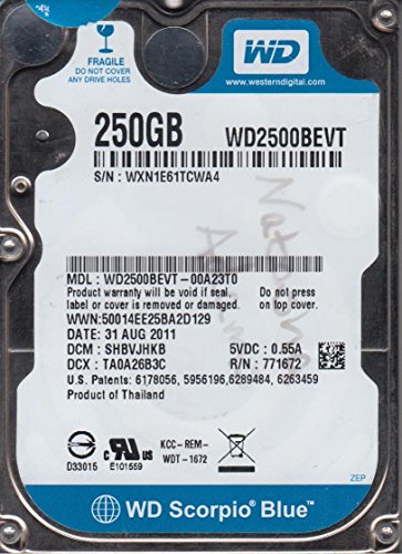 Preisvergleich Produktbild WD2500BEVT-00A23T0, DCM SHBVJHKB, Western Digital 250GB SATA 2.5 Festplatte