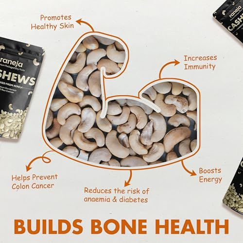 Image of Raneja 100% Natural Pre-mium Quality Pure W240 Cashews Whole /Kaju, 250g, Value Pack Nutritious & Delicious, Kaju nuts, Rich in Protein, Fiber Magnesium, Deluxe Size & Crunchy Nuts