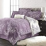 Spirit Linen - Twin Bed in a Bag, 5-Piece Oversized Reversible Bedding with Matching Sham & Bed Skirt, Elegant Home Decor for All Season (Foliage Lilac/Ivory, Twin/Twin XL)