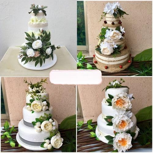 Miniatura 5 de Juego de maniquíes redondos de espuma de 5 niveles de 20 pulgadas de alto, juego de simulación de pastel falso, blanco, 4, 6, 8, 10, 12 pulgadas,