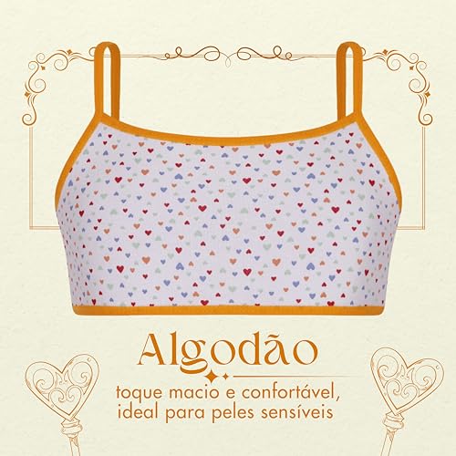 LOBINHA BY LUPO Top Sutiã Infantil Cotton Sem Bojo e Aro Confortável Lupo Infanto Juvenil Meninas, 1
