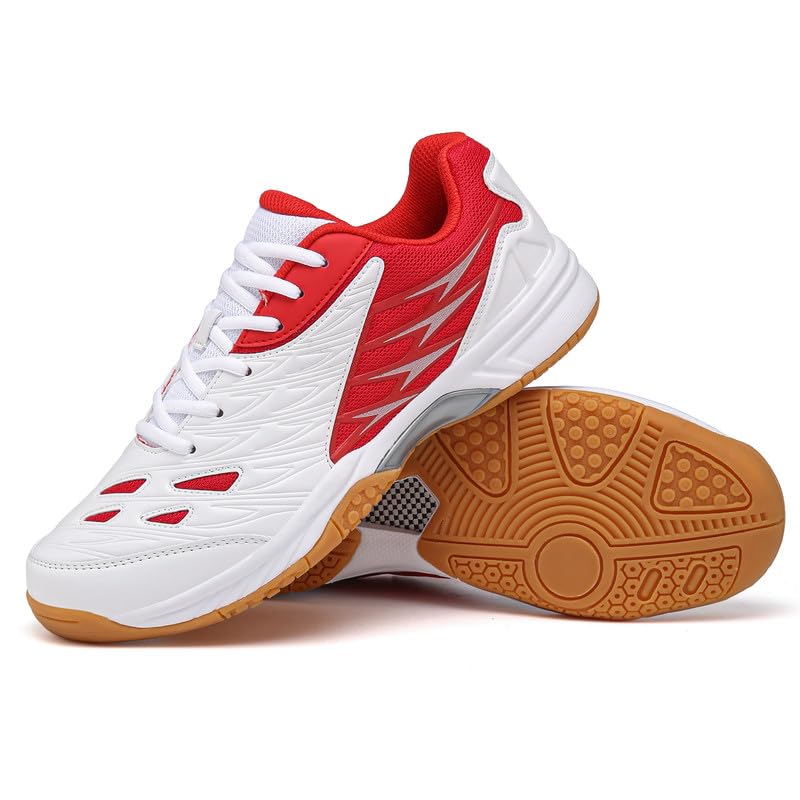 Tennis Shoes Lightweight Pickleball All Court Shoes Indoor Outdoor Badminton Sneaker with Arch Support Court Training Red2