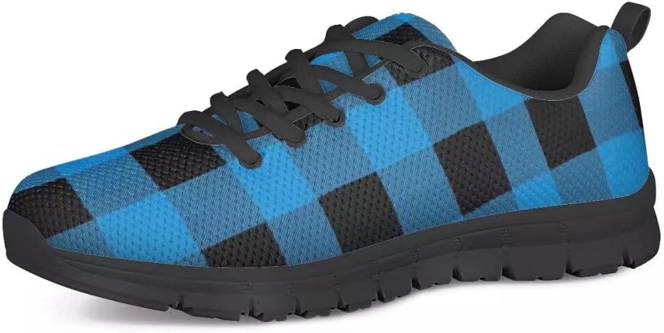 PinUp Angel Women's Buffalo Plaid Walking Shoes Lightweight Comfy Sports Running Work Sneaker