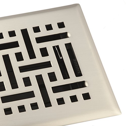 Accord Ventilation AMFRSNB412 4x12 Satin Nickel Wicker Floor Register, 4" x 12" - Thumbnail 5