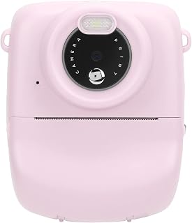 ciciglow Câmera infantil, tela de 2,4 polegadas P01A câmera com impressão instantânea até 32GB cartão de memória micro com bateria de 2000mAh para aniversário de meninos e meninas de 3 a 12 anos (rosa)