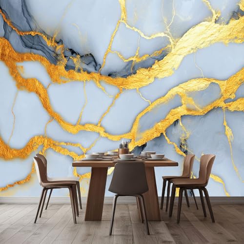 Papier peint marbre gris 350x256 cm pour masquer les défauts - 6