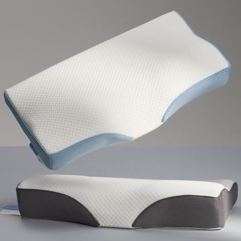 Pair of Breathable Zoned Neck Protecting Household Knitted Cotton Pillows