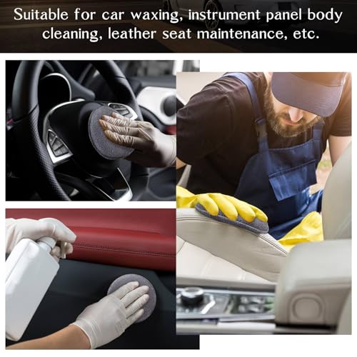 Image of Tanlade 50 Pcs Car Detailing Microfiber Applicator Pad Wax Applicator Wash Microfiber Pads, 5 Inch Diameter (Grey)