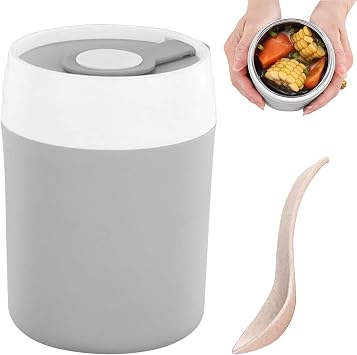 Vacuum Insulated Food Container | 500ml Stainless Steel Double Walled Soup Flask Food Flask, Leakproof Food Jar Keeps Cold Or Hot for 7-12 Hours with Spoon