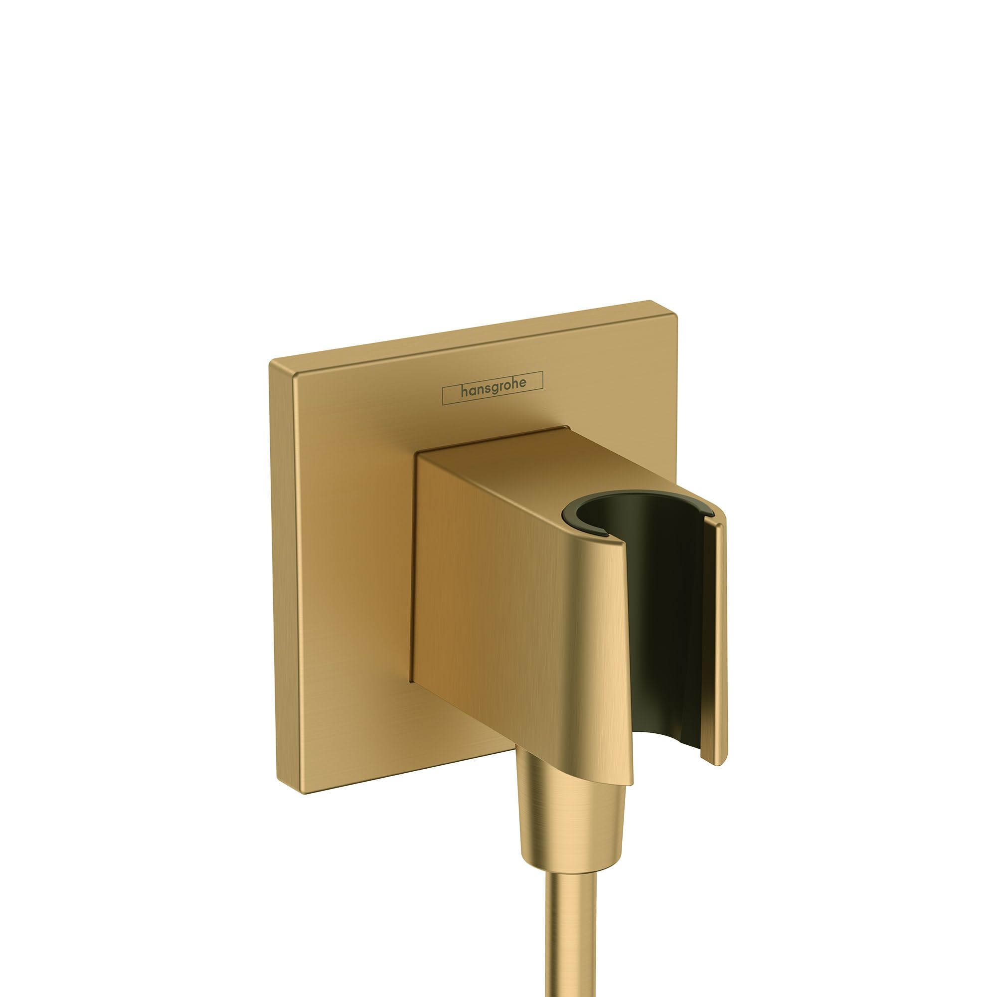 Prise murale or brossé hansgrohe FixFit E pour douche épurée