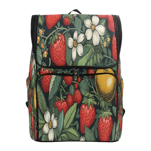 Sac à dos fraise rouge grand format pour le lycée et les sorties