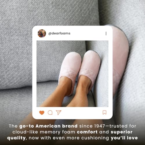 Image of Dearfoams Women's Lightweight Memory Foam Indoor House Slipper Darcy Velour Clog with Wide Widths