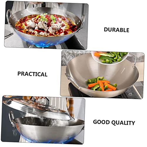 Wok de acero inoxidable con doble asa ergonómica miniatura 4