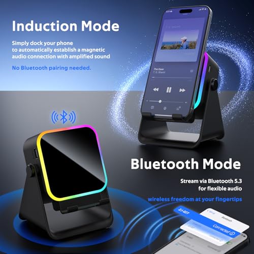 BIIB Gifts for Men, Induction Bluetooth Speaker for Mobile Phone Stand - Image 2