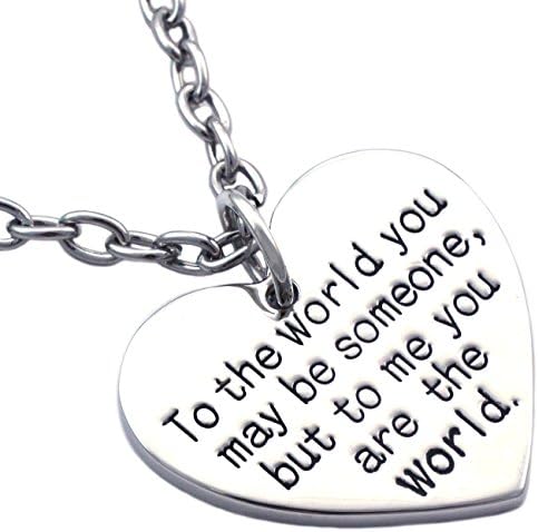 cocojewelry for MOM Wife You are My World Heart Necklace