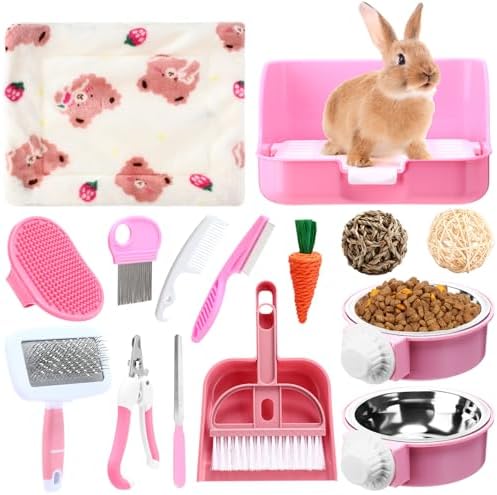 15 Pcs Rabbit Starter Kit Small Rabbit Litter Box Christmas Girls...
