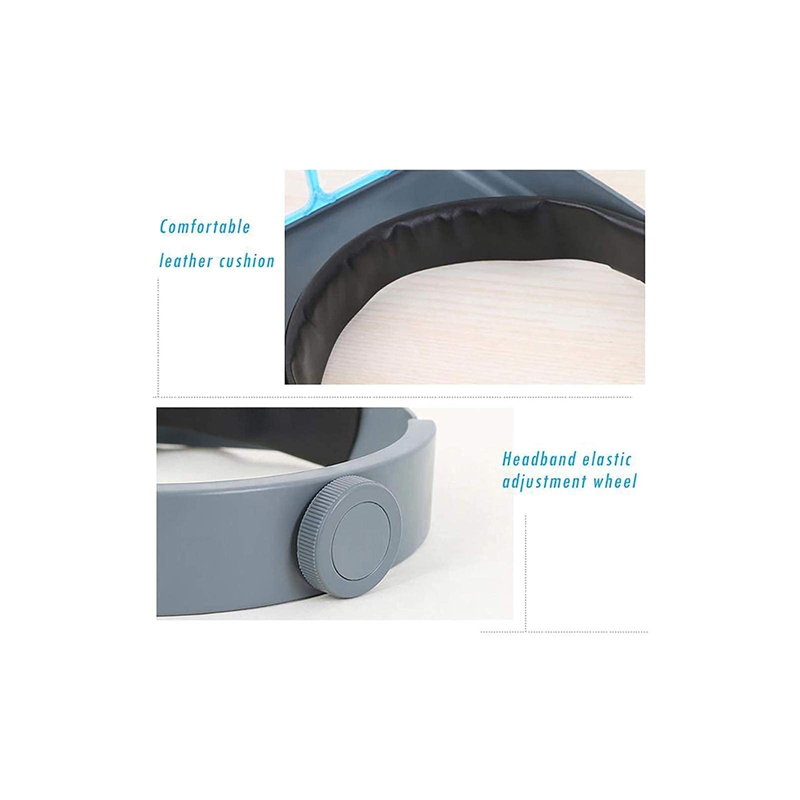 Lupa De Diadema, Gafas De Aumento Iluminadas para La Cabeza, Lupa De Lectura De Diadema - Zoom De 1X A 3.5X con 4 Lentes Desmontables - Gafas De Aumento para La Cabeza para Joyería A