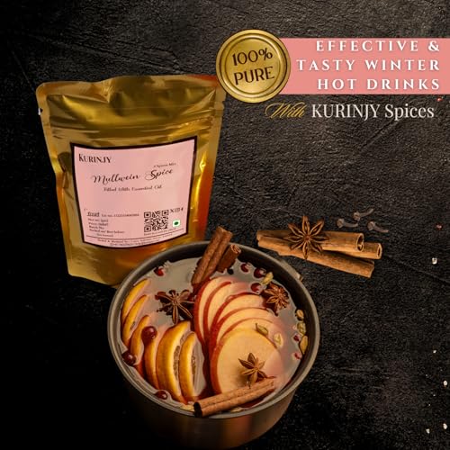 Image of Kurinjy Winter Special Whole Spices Mix | Mulled-wein Spices - Cinnamon Star-Anise & Clove | 100% Pure Spices | Hygienically Packed Resealable Pouch | Curated for Christmas Hot Beverages - 50g