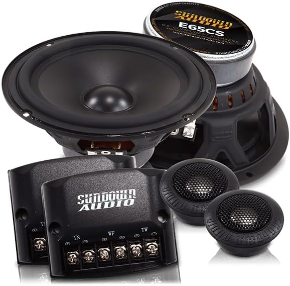 Sundown Audio E-5.25CX 5.25" Coaxial Car Speakers - 2-Way Full Range System with Titanium Tweeters - 50W RMS, 4-Ohm - Direct OEM Replacement, Easy 2.5" Mount, Grilles for Clear Audio