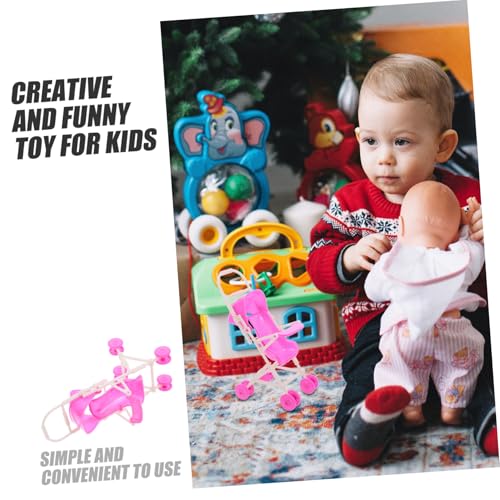 Homoyoyo Kinderwagen Puppenhaus Zubehör Realistischer Puppenwagen für Stabiles Design Farbenfroher Puppen Kinderwagen Fördert Hand Augen Koordination und Eltern Junge Mädchen Spielspaß – Bild 4