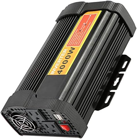 Bnineteenteam Inversor del Coche, 12V DC a 110V AC 4000W Inversor de ...
