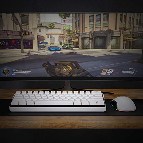 KEMOVE Snowfox DK61 60% Tastiera meccanica da gioco senza fili/cablato Bluetooth 5. 1 Hot Swappable RGB Retroilluminato PBT Tasti Pieni Programmabili per Win/Mac (Interruttore Giallo Gateron)
