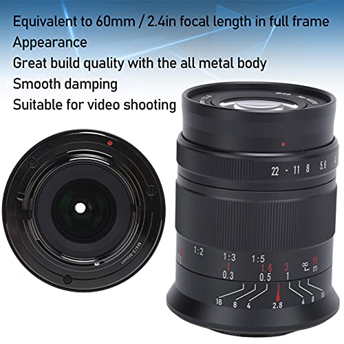 VBESTLIFE Kamera-Halbformat-Makroobjektiv, Objektiv mit großer Blende 60 mm F2.8 II M43-Bajonett-Objektiv mit manueller Fokussierung, mit weichem Unschärfeeffekt, für E-PM1 E-PM2-Kamera – Bild 3