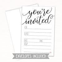 Vista 3 de Invitaciones de escritura clásica (20 unidades) con sobres, diseño de corazón dulce