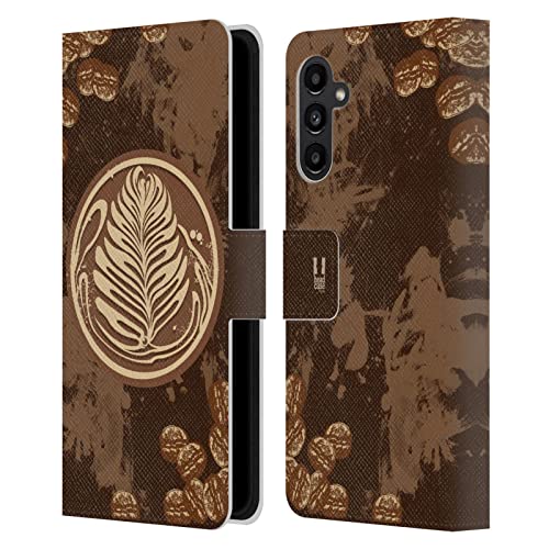 Étui en cuir Samsung Galaxy A13 5G protection portefeuille design café chic