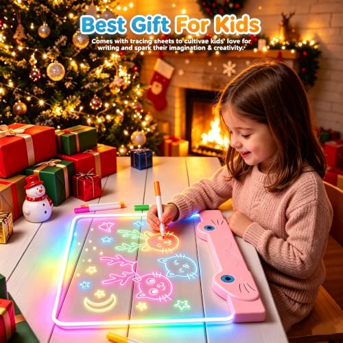 LED Zeichenbrett für Kinder 16-inch Leuchtendes Zeichenbrett mit 11 Farben Acryl Notiztafel Maltafel Drawing Board Memoboard Kreatives… – Ansicht 7