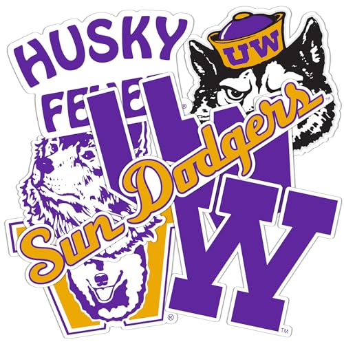 Desert Cactus University of Washington Sticker U of W UW Huskies Husky Vinyl Decals Laptop Water Bottle Car Type 2 (T2 Vintage 3)