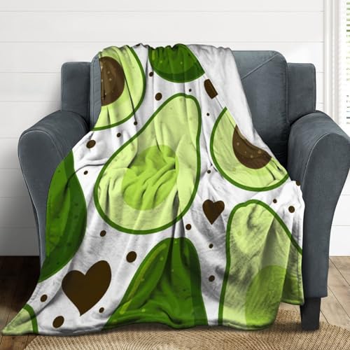Couverture polaire avocat vert 150x200 cm pour lit et canapé - 5