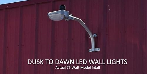 Miniatura 3 de RuggedGrade Lámpara de pared exterior de 10.000 lúmenes, estilo granero, 75 vatios, con fotocélula - 3000K - Carcasa gris