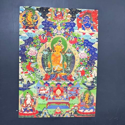 Thangka tibétain Ksitigarbha Bodhisattva décoration murale soie 83cm