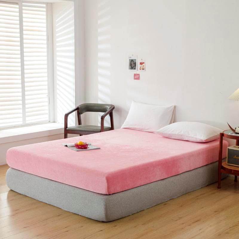 Warm Velvet Fleece Bedding Flat Sheet Lightweight Bed Blanket, Queen, Light Grey