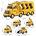 TEMI Construction Truck Toys for 3-7 Years Old Boys - Kids Friction Powered Car Toys for Toddler Ages 3-5, Carrier Play Vehicles Set with Sound and Light, Birthday Gifts for Toddlers 1-3