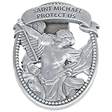 Mageeki Schutzengel Sonnenblende Clip für Autos - Liest Saint Michael Protect Us, Segen Fahrsicherheit Geschenk für Fahranfänger und Autoliebhaber