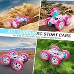 RC Cars, Pink Remote Control Car for Girls, 2.4 GHZ Double Sided RC Stunt Car 360° Rotating Remote Control Crawler with Headlights Car Toys for 6 7 8 9 10 11 12 Girls Birthday Gift Grandkids - Image 5