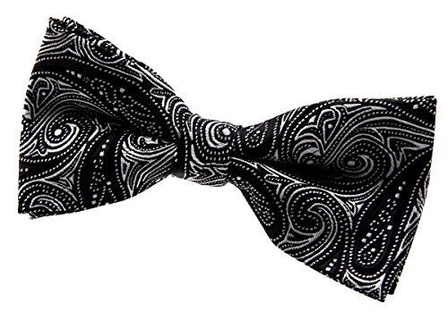Retreez Pajarita hombre estampado de cachemir para, preanudada, 11,5 cm Negro Cover