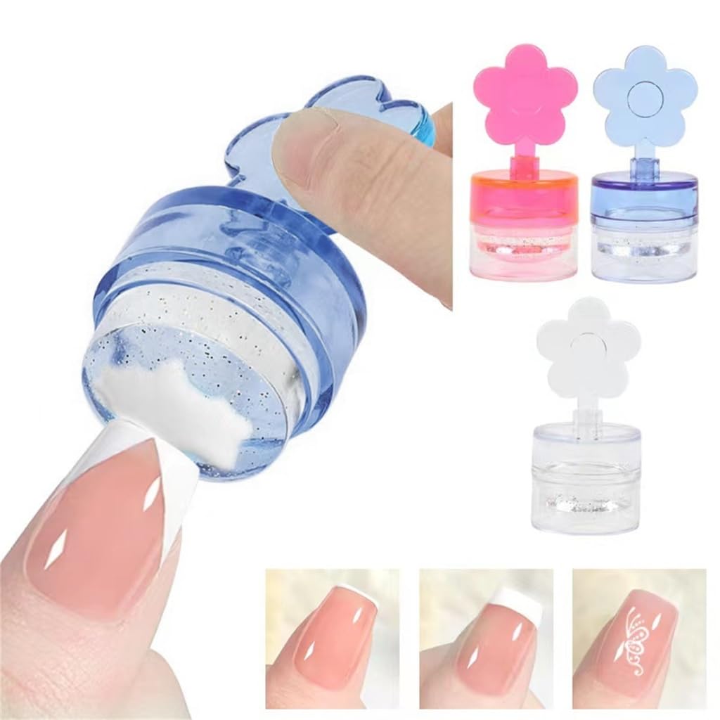 Silicone Transparent Nail Art Stamping Kit French For Manicure Plate Stamp