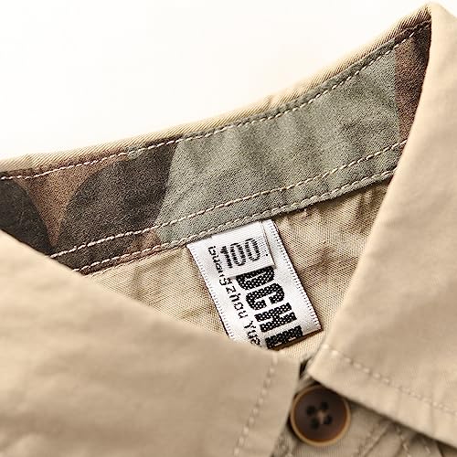 Boys Button Down Short Sleeve Shirts Cotton Lightweight Casual Shirts Tops Two Pockets3