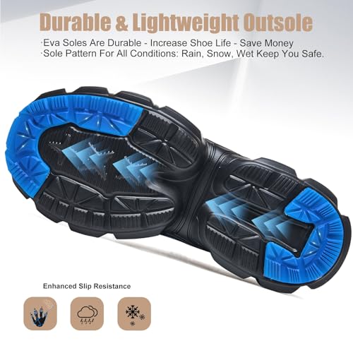Image of Hogent Steel Toe Shoes for Women Men Wide Non Slip Work Sneakers Indestructible Shoes Lightweight Breathable Construction Sneakers Puncture Proof Ergonomic Design