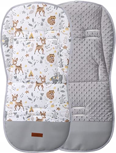 Housse poussette universelle double face gris motif cerf pour le confort de bébé